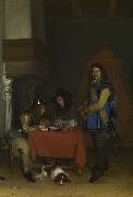 Adriaan de Lelie An Officer dictating a Letter oil on canvas